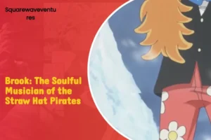 Brook performing music while demonstrating his sword techniques, highlighting his dual role in One Piece.