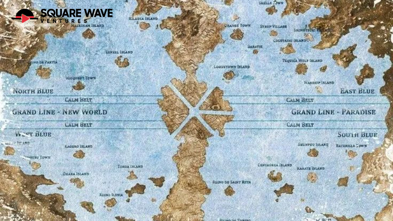 The Grand Line, Red Line, and New World shape the One Piece universe
