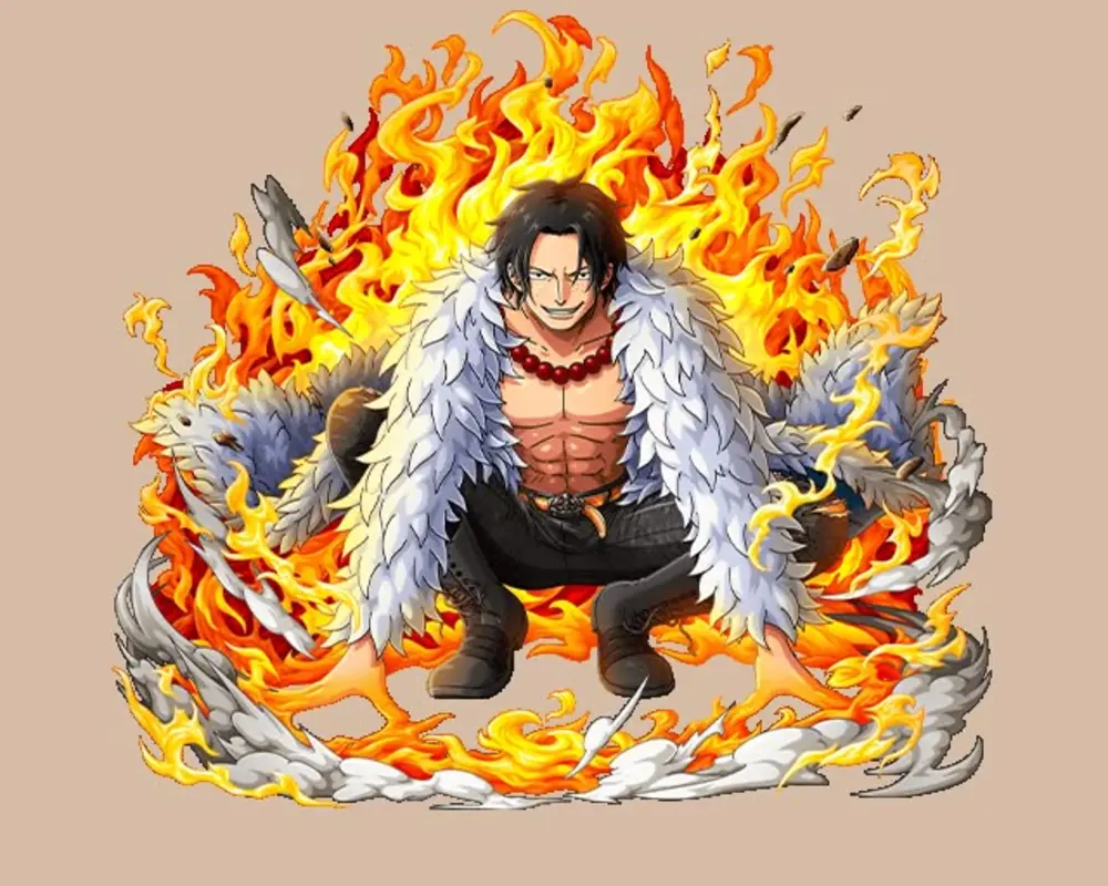 Ace standing with Whitebeard Pirates